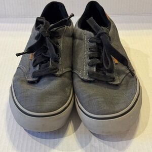 Vans‎ Gray Canvas Low Top Sneakers Lace Up Casual Skate Shoes Men